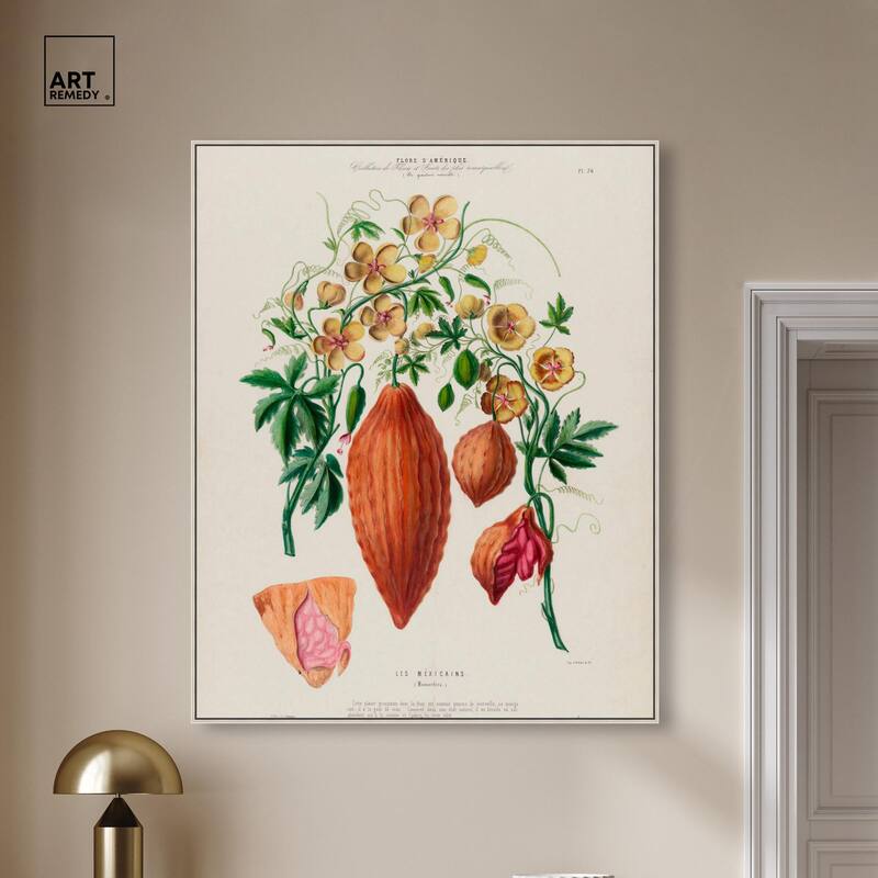 Momordica Exotic Floral Flore Canvas by Art Remedy