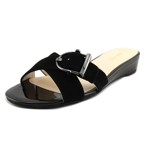 nine west black slides