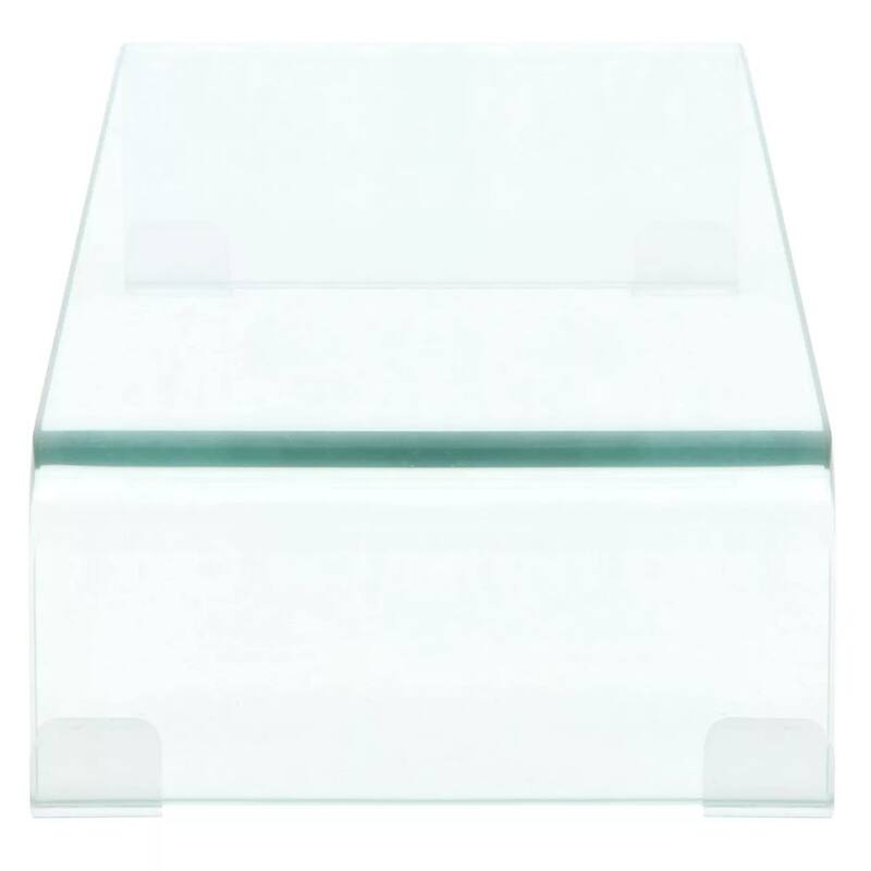 vidaXL TV Stand/Monitor Riser Glass Clear 23.6"x9.8"x4.3"