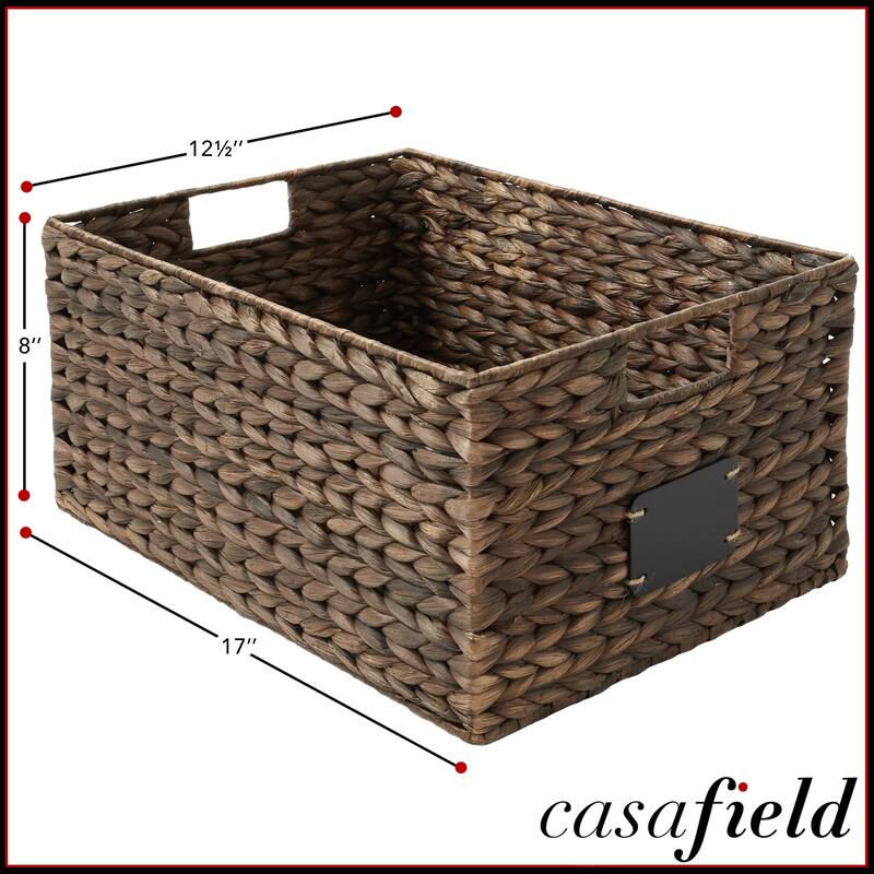 Water Hyacinth Pantry Storage Basket Organizer Bins