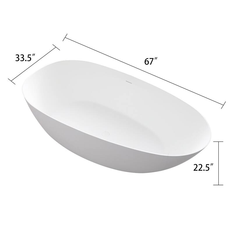 Solid Surface Freestanding Soaking Bathtub