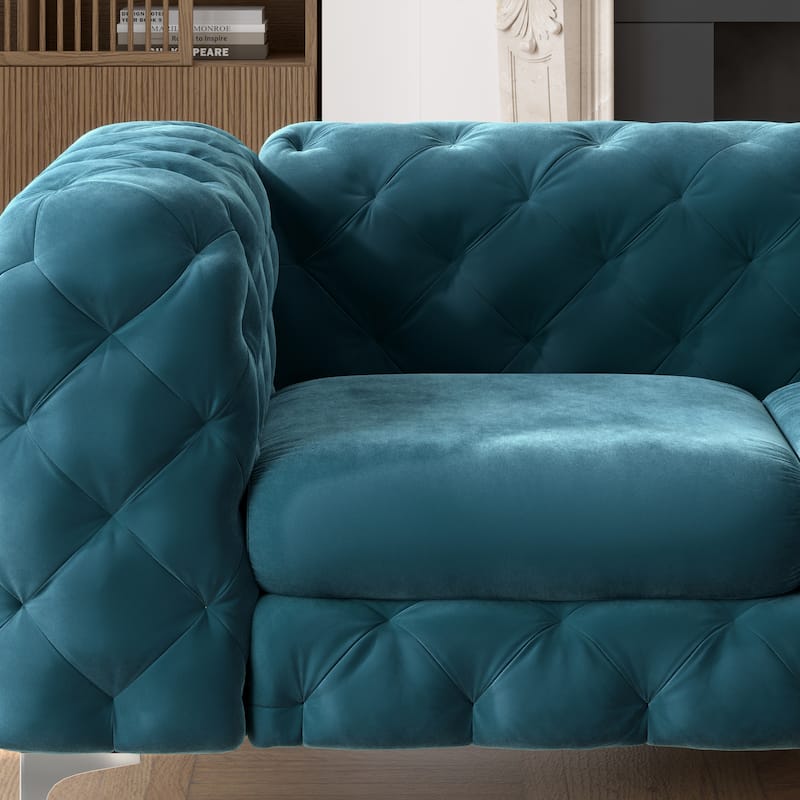 Corvus Aosta Tufted Velvet Chesterfield Loveseat