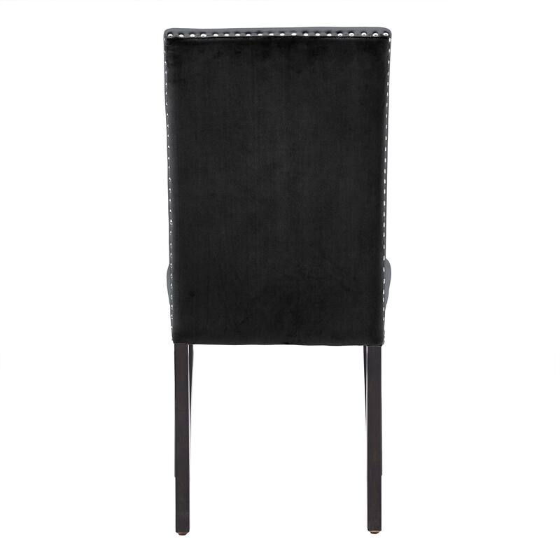 Balmforth Nailhead Velvet Upholstered Dining Chairs (Set of 2) by iNSPIRE Q Classic