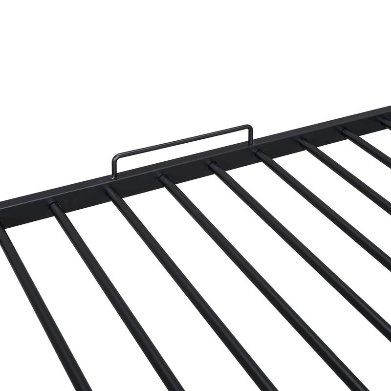 Metal House Bunk Bed with Roof, Ladder, and Fence for Kids