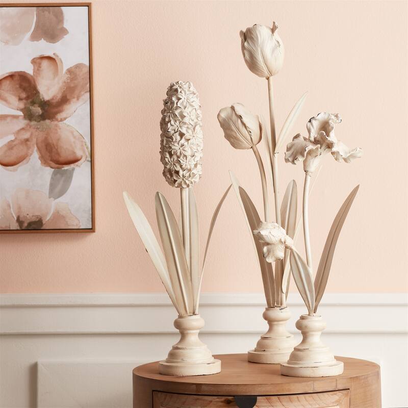 Standing Flowers (Set of 3) - 7.5 x 4 x 22.5; 4.9 x 4.9 x 17.5; 7 x 5 x 16.25
