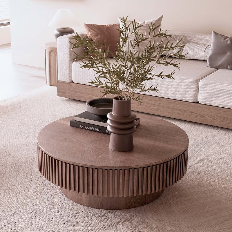 Modern Accent Table with Storage,for Living Room,Bedroom,or Office - Walnut