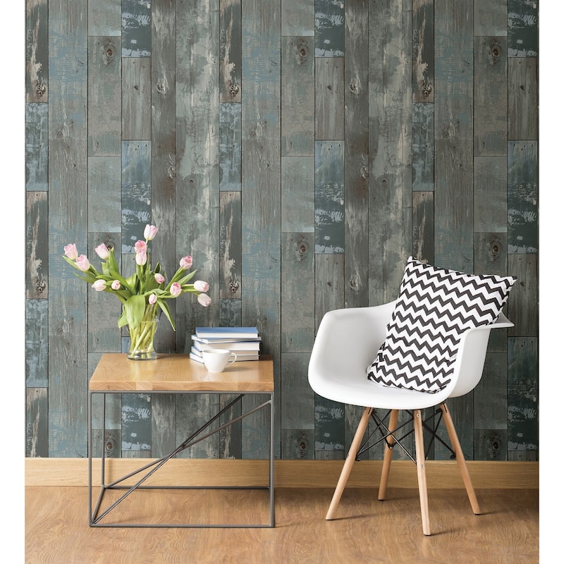 A-Street Prints Deena Grey Weathered Wood Wallpaper