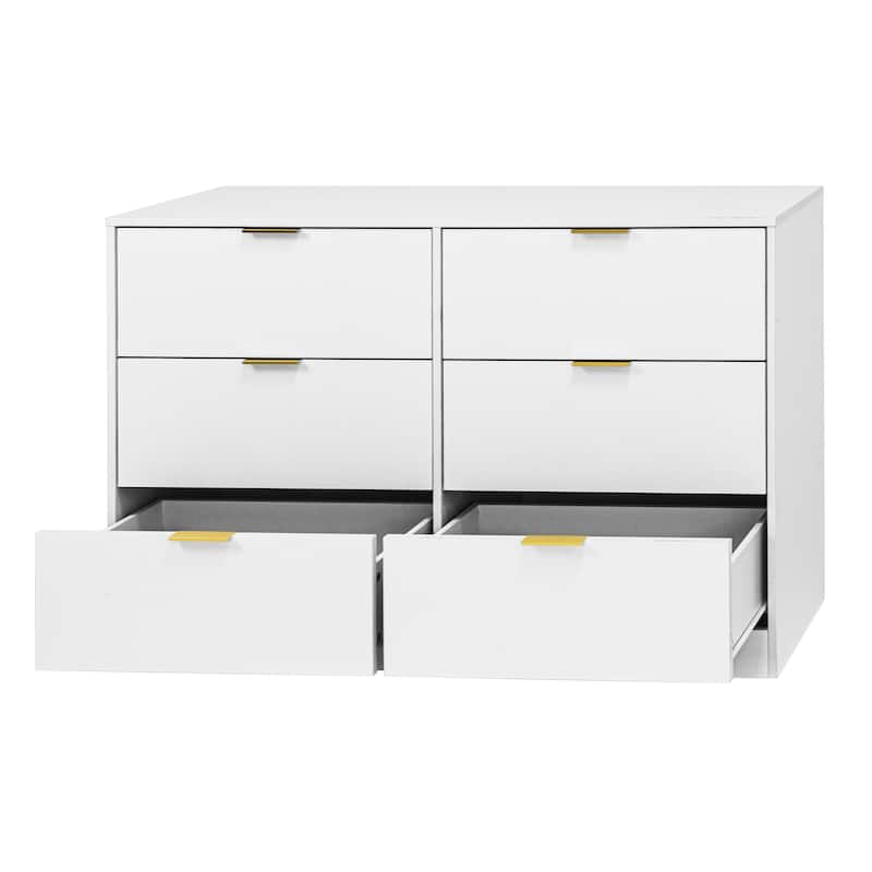 Simply Modern 6-Drawer Dresser, Chest of Drawers for Bedroom, Living Room, Hallway, and Entryway - Large Storage Cabinet