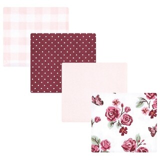 Hudson Baby Infant Girl Cotton Poly Flannel Receiving Blankets, Sweet Roses, One Size - Sweet Roses - One Size