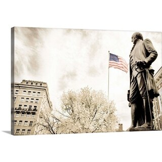 Shop George Washington With Flag Philadelphia Pennsylvania Canvas Wall Art Overstock 16476129