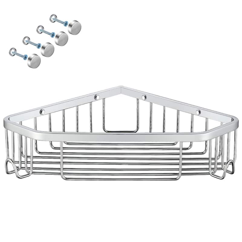 Wall Mounted Bathroom Shower Caddy Stainless Steel Shelf Basket - Brushed Nickel