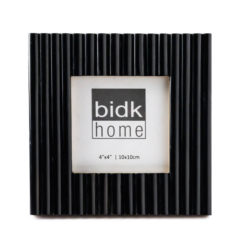Square Ridged Picture Frame - for 4" x 4" Photo - Black - 4-inchx4-inch