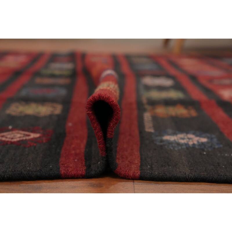 Hand Woven Oriental 100% Wool Carpet Southwestern Tribal Multi-Colored Kilim Area Rug - 9' 6'' X 5' 10''