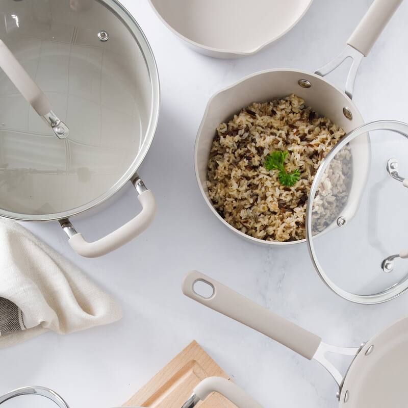 Martha Stewart Heathland Premium Nonstick 10-Piece Aluminum Cookware Set.
