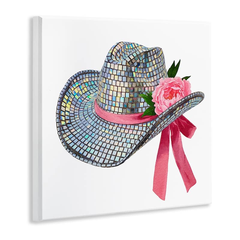 Stupell Chic Bow on Disco Hat Wall Plaque Art Design By Amanda Greenwood