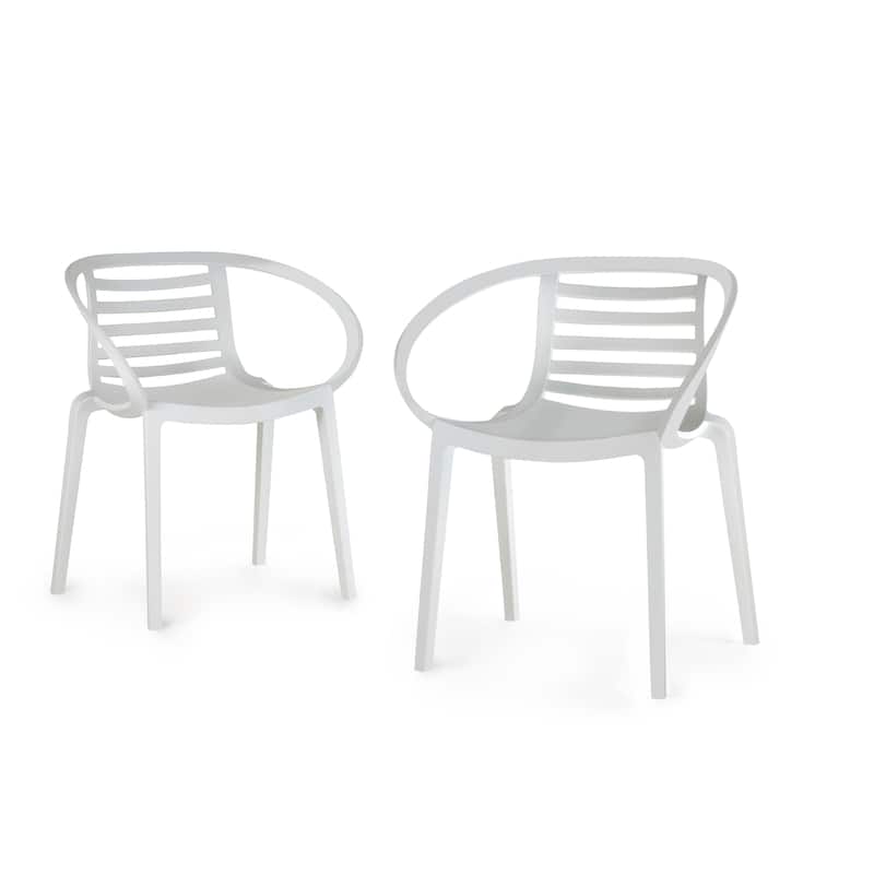WRGHOME Modern Stacking Patio Dining Armchairs Indoor/Outdoor (Set of 2) - 30.31'' H X 25.19'' W X 22.04'' D