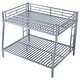 preview thumbnail 11 of 33, Full XL over Queen Metal Bunk Bed with Ladder and Guardrails, Silver
