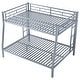 preview thumbnail 30 of 28, Metal Bunk Bed with Ladder and Guardrails, Cozy Sleeping Space, Full XL over Queen
