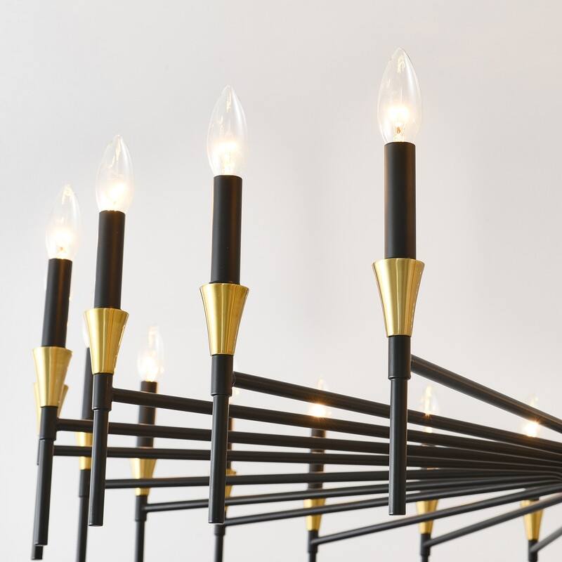 Black Farmhouse Chandelier Modern Candle Chandelier for Dining Room