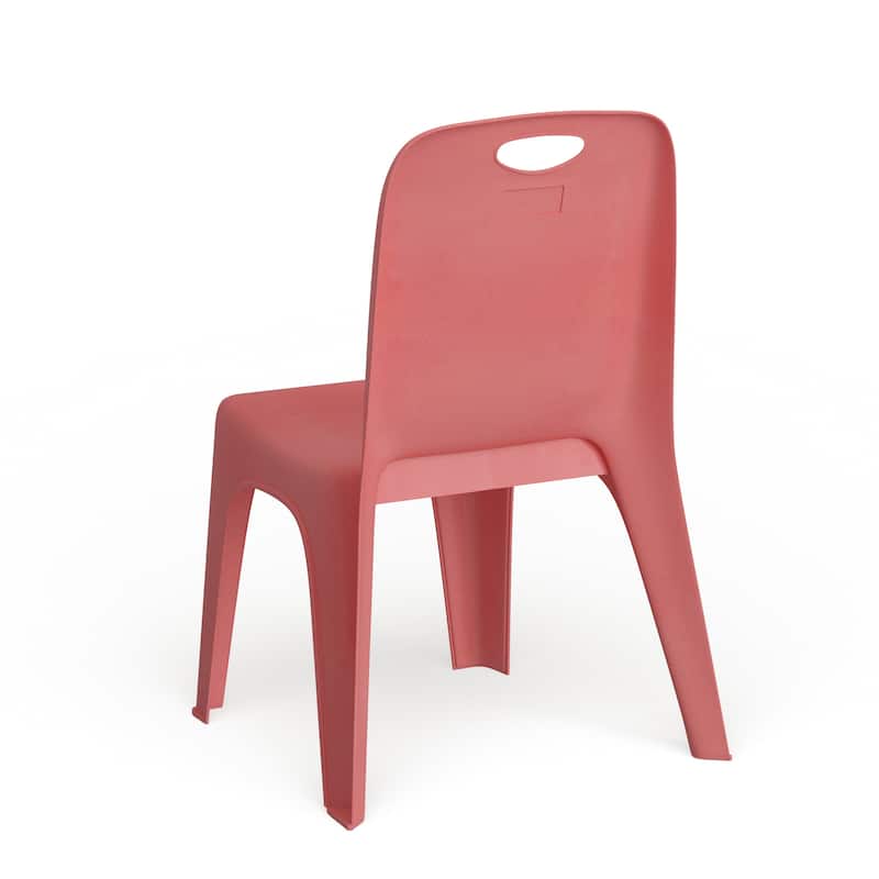 2 Pack Plastic Stackable School Chair with Carrying Handle and 11"H Seat