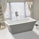 preview thumbnail 11 of 11, Vanity Art 66.5" Freestanding Acrylic Bathtub Modern Stand Alone Soaking Tub with Chrome Finish Slotted Overflow & Pop-up Drain