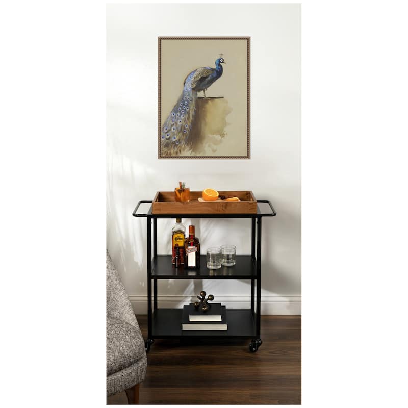 Kate and Laurel Peacock no date Archibald Thorburn by Nostalgia Prints Framed Canvas Wall Art Print