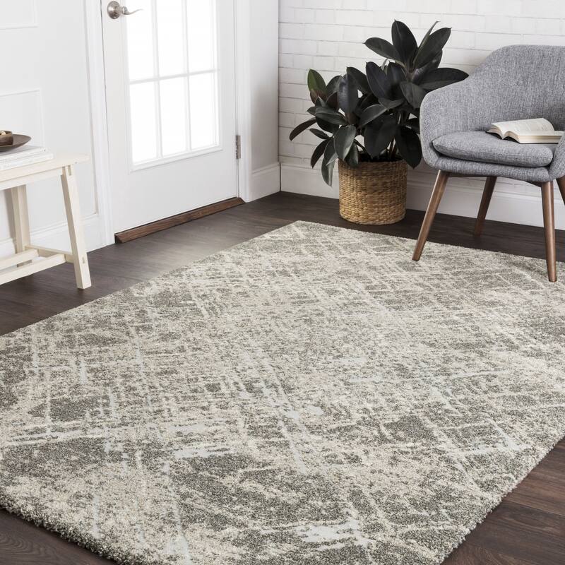 Alexander Home Mid-Century Modern Stone Abstract Area Rug - 8' 10" x 12' 7" - Stone - Runner/Rectangle