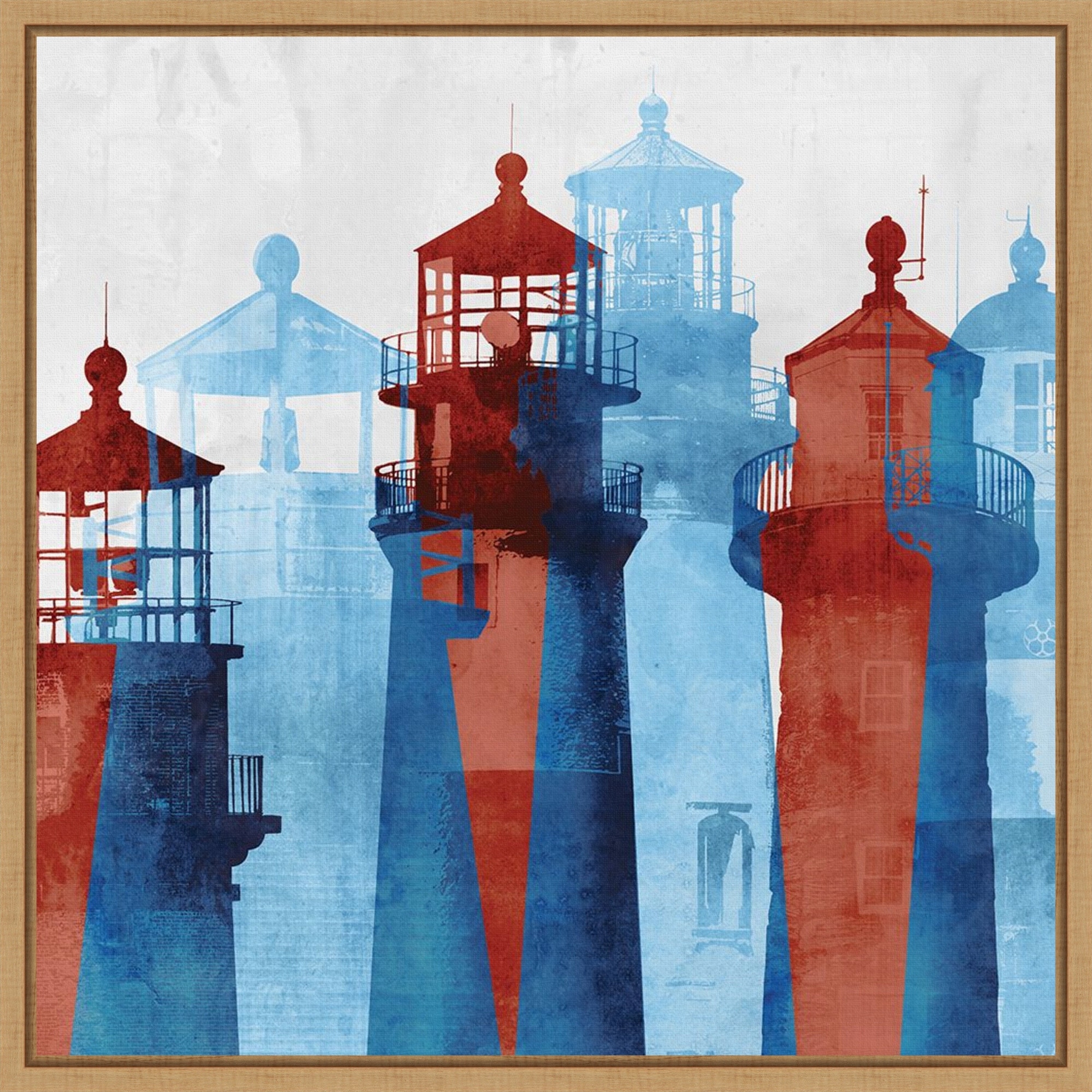 Lighthouse I by Edward Selkirk Framed Canvas Wall Art Print - Sylvie Maple