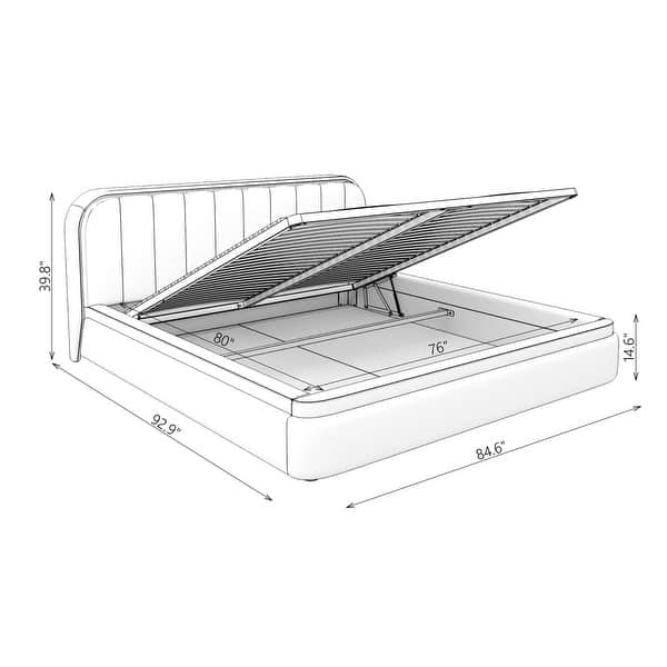 Cosmopolitan Modern Grey Black Eco Leather Bed with Storage Bed Bath