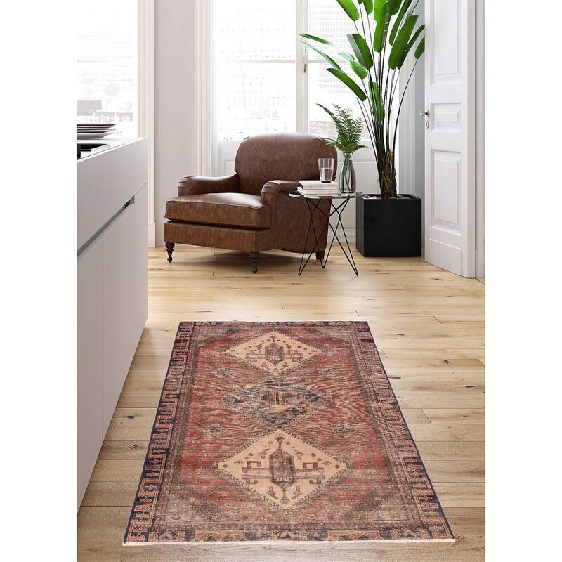 ECARPETGALLERY Hand-knotted Antalya Vintage Red Wool Rug - 4'9 x 7'10