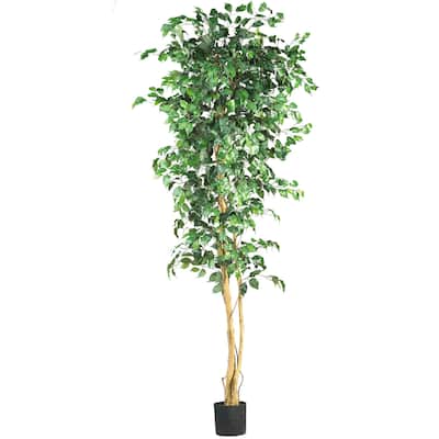 7ft Silk Tree - Baroque Style Artificial Tree, Lush Green Foliage, Home Office Decor, Realistic Indoor Plant - 7ft.