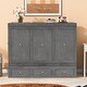 preview thumbnail 2 of 18, Queen Size Murphy Bed with USB Port and a Large Drawer, Folding Bed, Gray