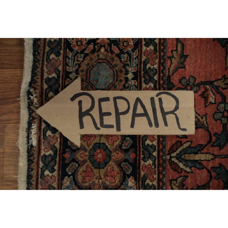 Hand Knotted Oriental 100% Wool Carpet Traditional Floral Oranges & Rust Sarouk Area Rug - 6' 5'' X 4' 1''