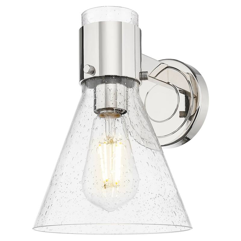 Innovations Lighting 464-1W-G464C-7SDY Lawton Cone 9" Tall Bathroom - Polished Nickel