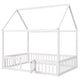preview thumbnail 23 of 42, Twin/Full Wood House Bed with Fence & Roof - Enclosed Play Area for Kids