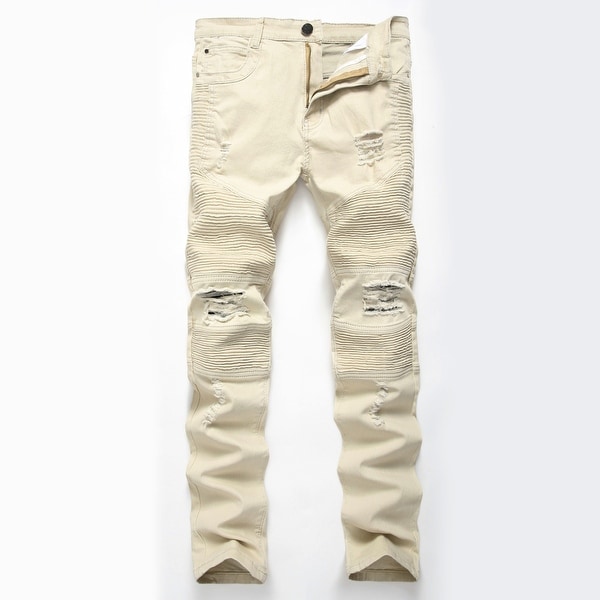 khaki ripped jeans mens