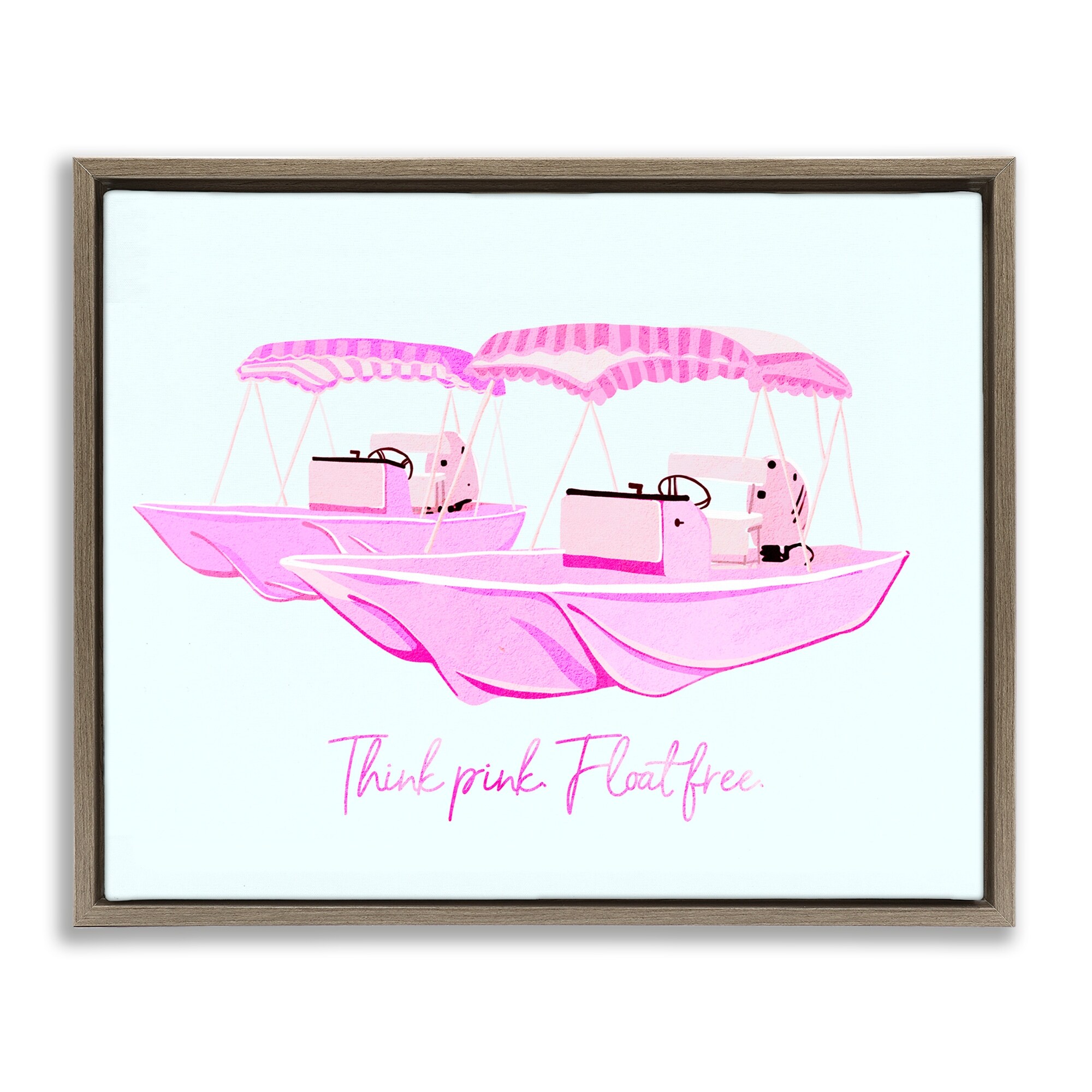 Stupell Think Pink Float Free Boats Framed Floater Canvas Wall Art Design By Ziwei Li