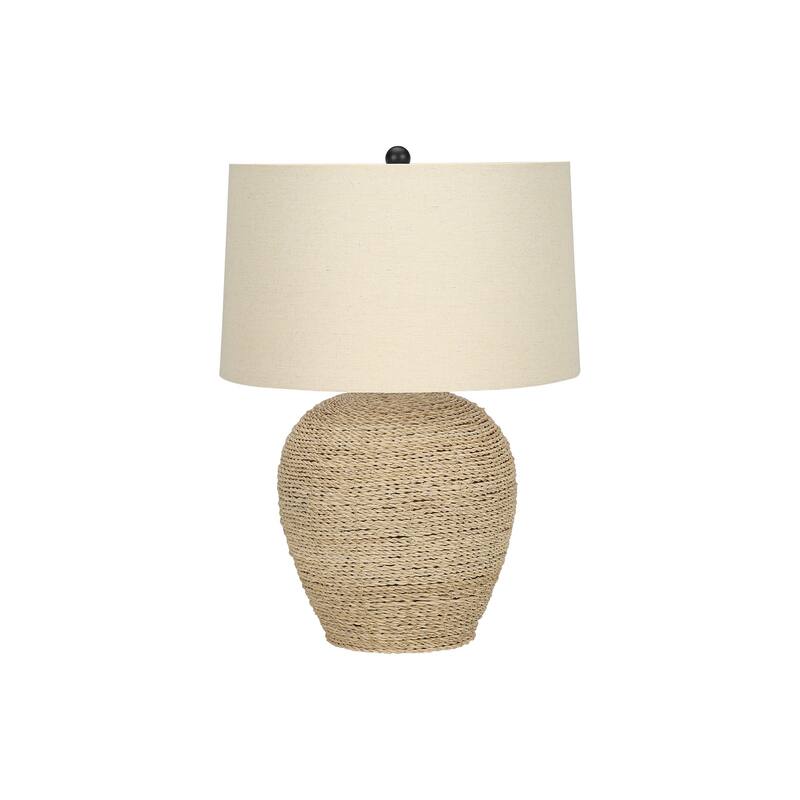 Lighting, 25"h, Table Lamp, Rattan, Beige Shade, Transitional