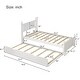 preview thumbnail 4 of 5, Twin Size Platform Bed Frame with Headboard and Trundle for Teens, Solid Wood Slat Support Bed White Frame Bed