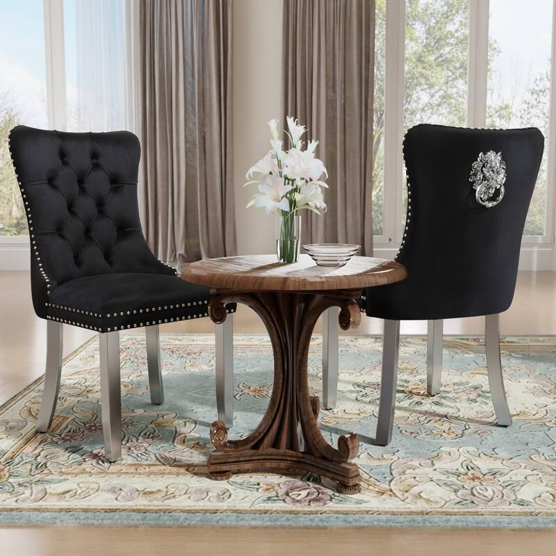 Tufted Naliheads Solid Wood Upholstered Dining Chairs (Set of 4)