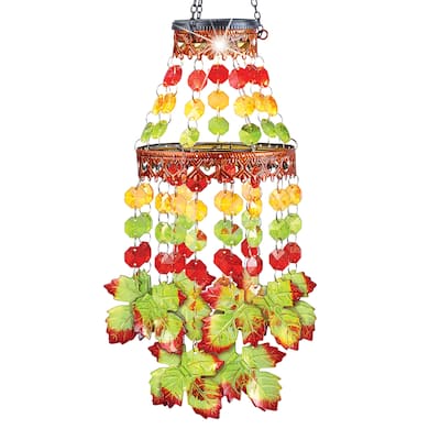 Solar Powered Fall Leaves Hanging Garden Mobile - 6 x 22 x 6