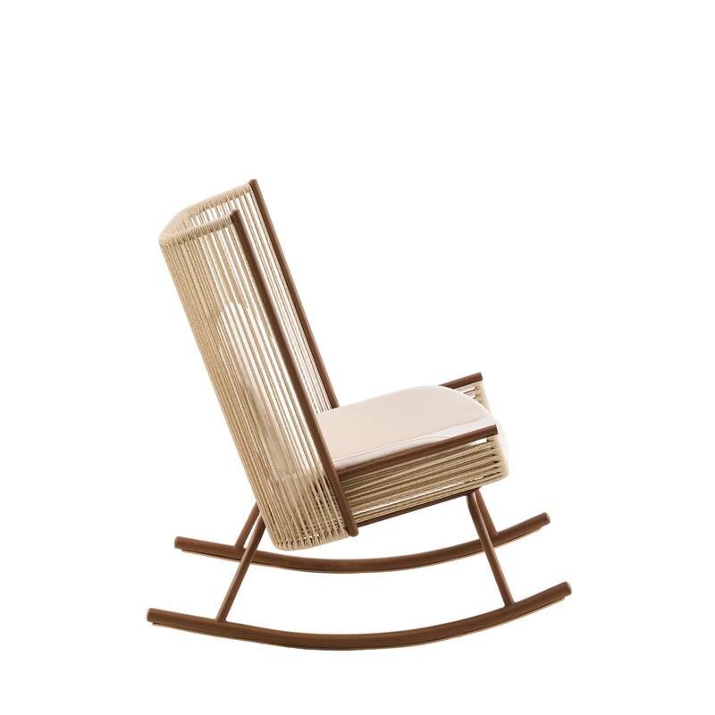 Christopher Knight Home - Modern Outdoor Rocking Chair with PE Rattan and High Back