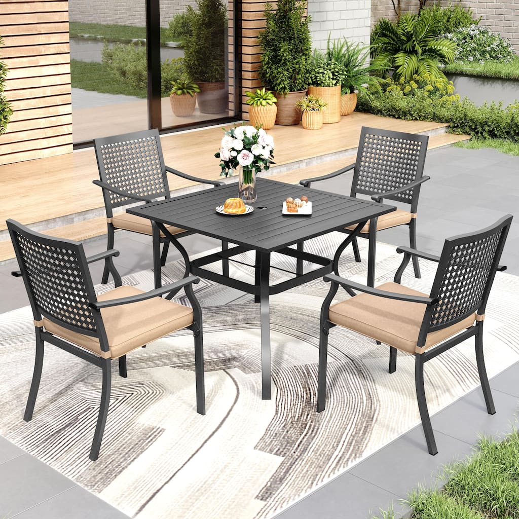 5-Piece Metal E-coating Patio Dining Set