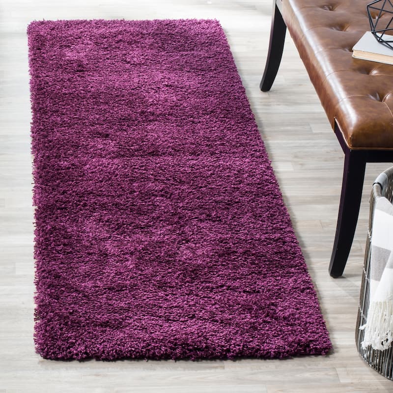 SAFAVIEH California Shag Izat 2-inch Thick Rug - 4' Round - Rose
