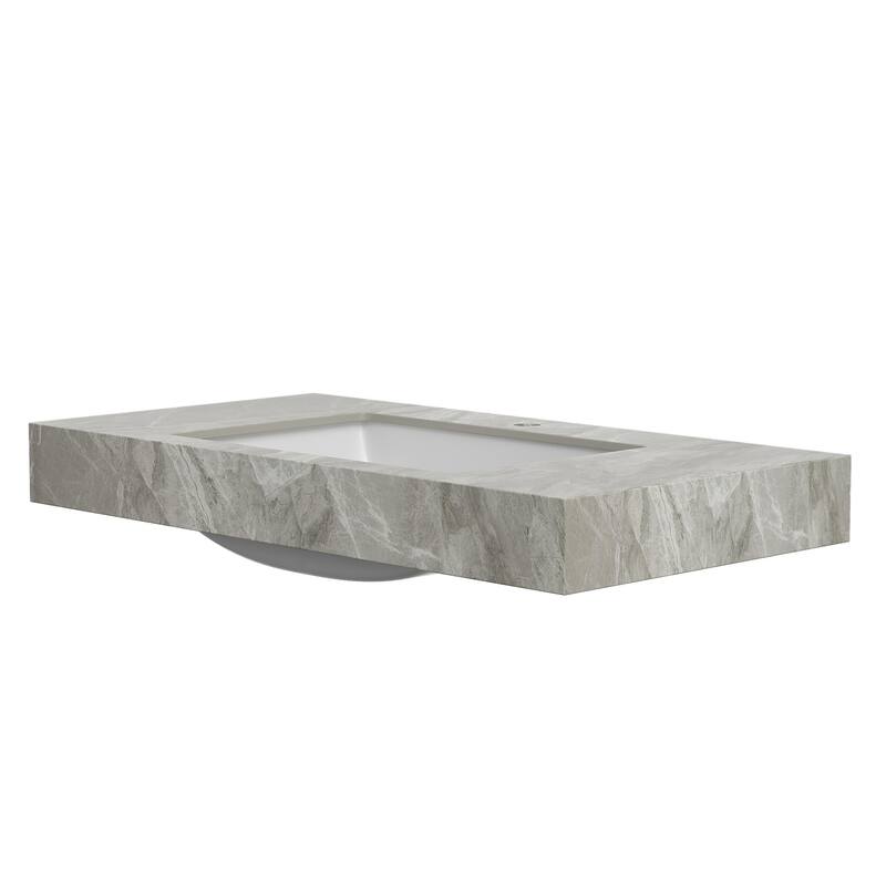 36" Roma Travertine-Pattern Countertop with Basin, NO Cabinet, NO Faucet and Sink Cover