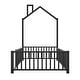 preview thumbnail 5 of 24, Twin Size Metal House Bed with Guardrails & Chimney