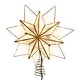 preview thumbnail 1 of 3, Kurt Adler 9.45-Inch UL 10-Light 7-Point Gold Glittered Capiz Star Tree Topper