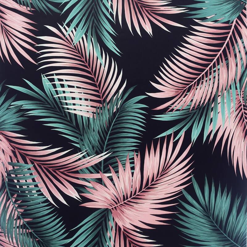 Twilight Tropic Black and Green Wallpaper - 20.8 in. W x 33ft L - Double Roll