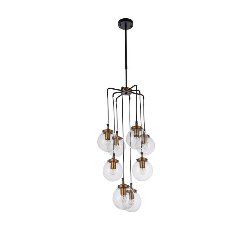 Matte Brass Iron Pendant Lighting With Glass Shades
