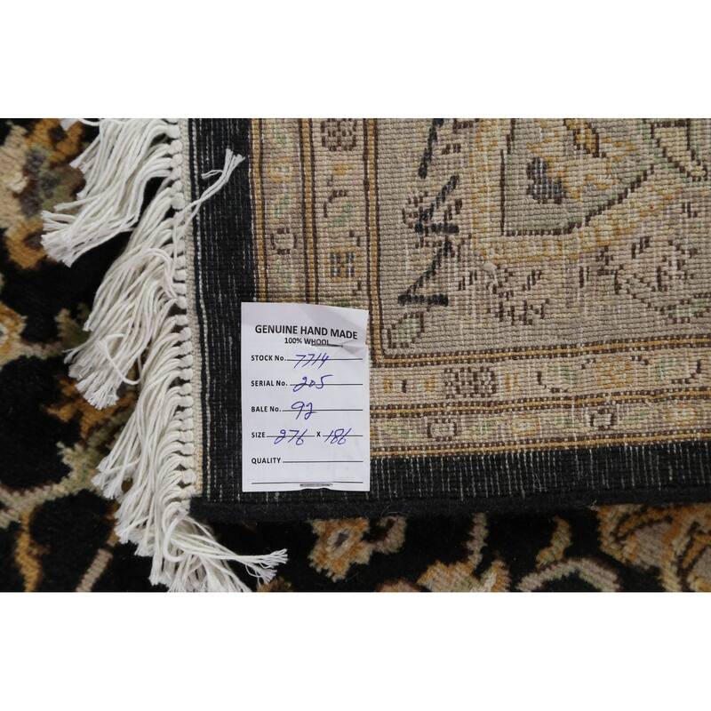 Wool/ Silk Floral Oriental Tabriz Vegetable Dye Area Rug Hand-knotted - 6'1" x 9'1"